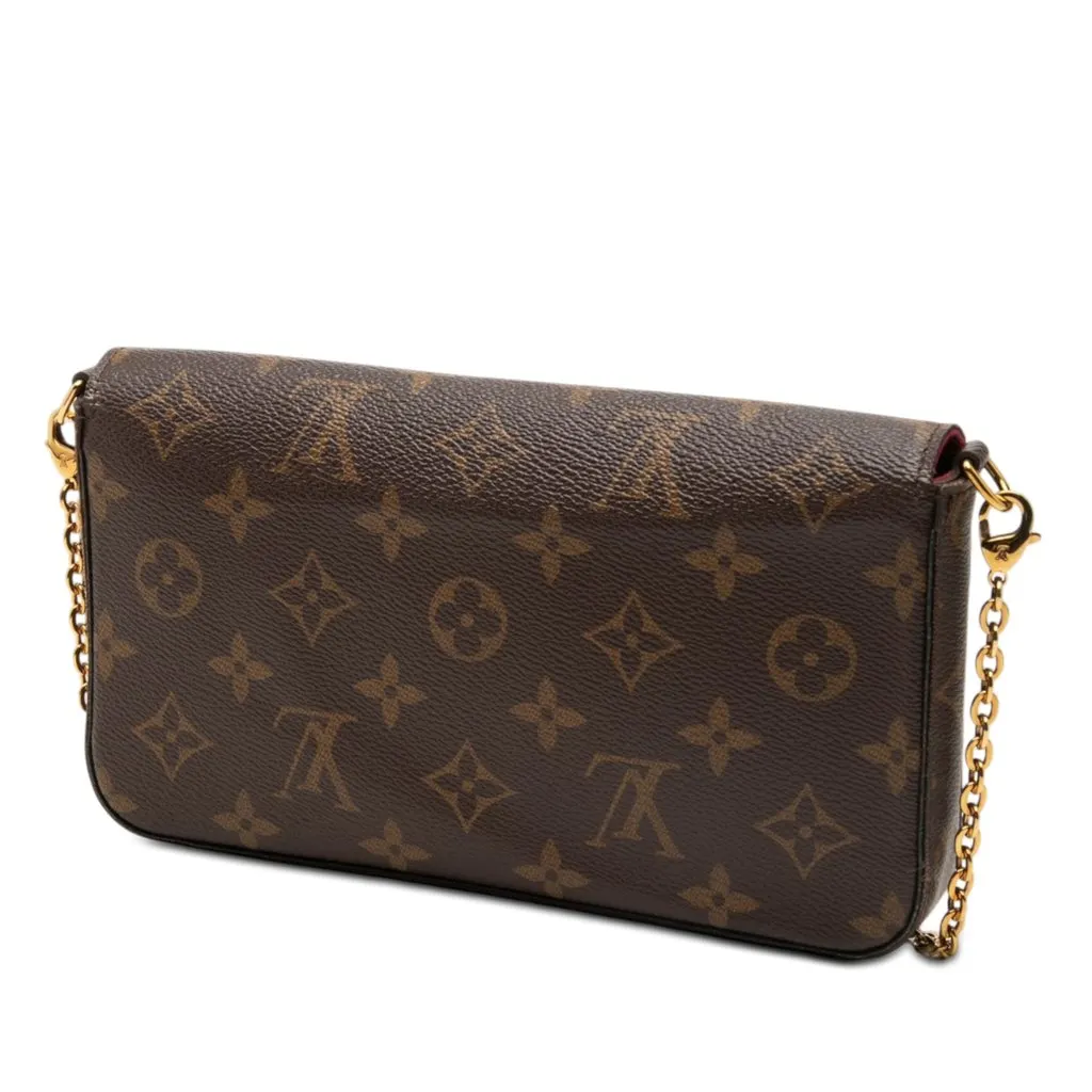 Louis Vuitton Monogram Pochette Felicie Brown Canvas Good - Back View