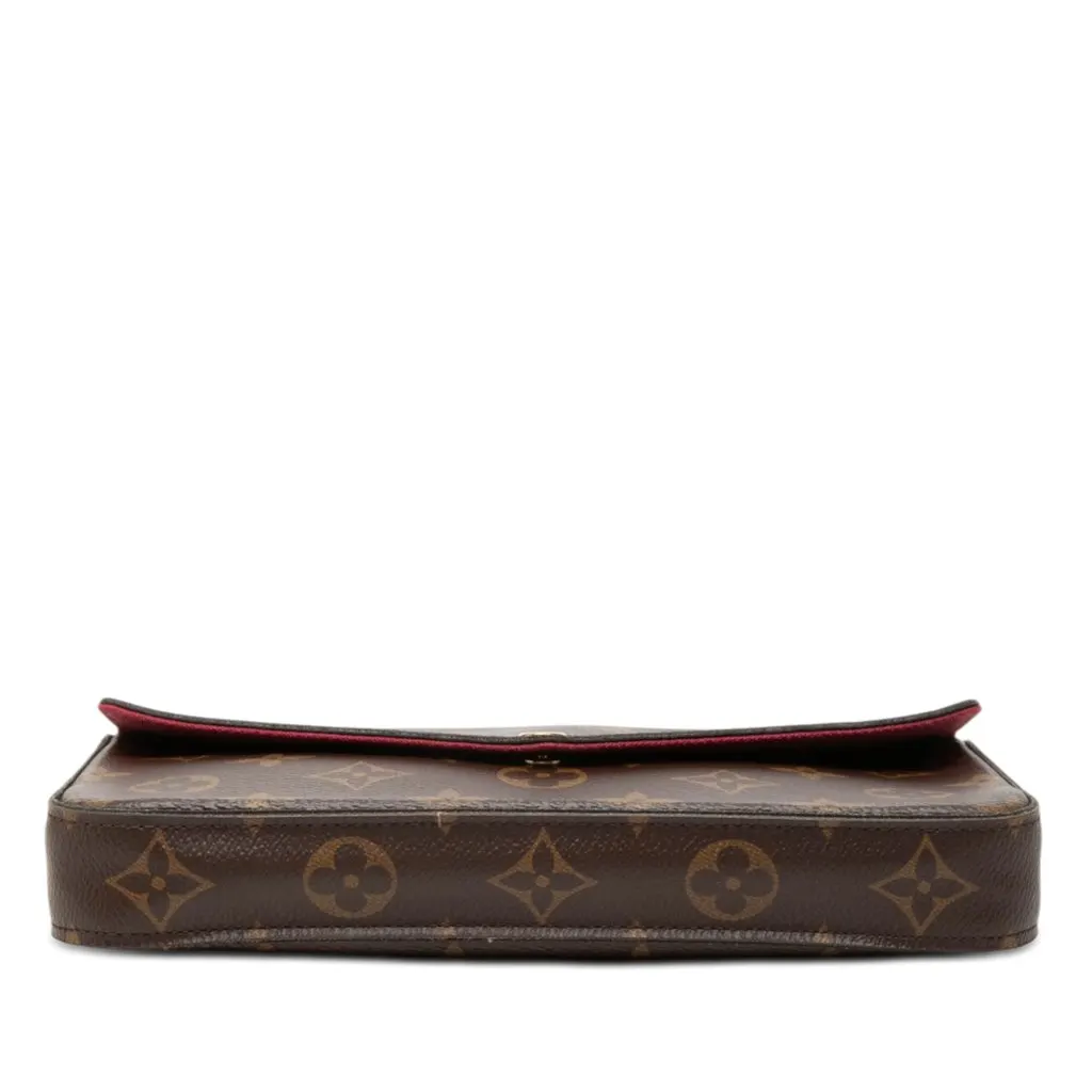 Louis Vuitton Monogram Pochette Felicie Brown Canvas Good - Inside View