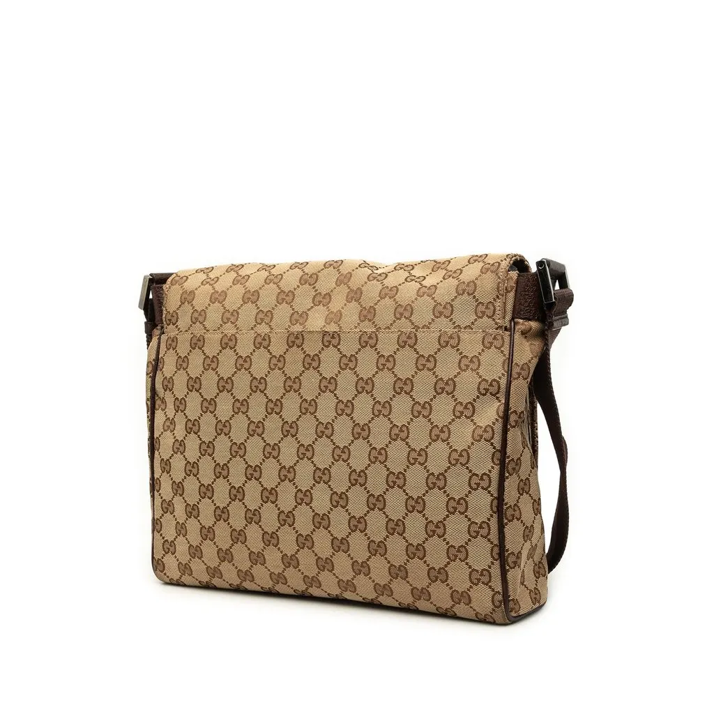 Gucci GG Canvas Messenger Bag Beige Very good - Back View