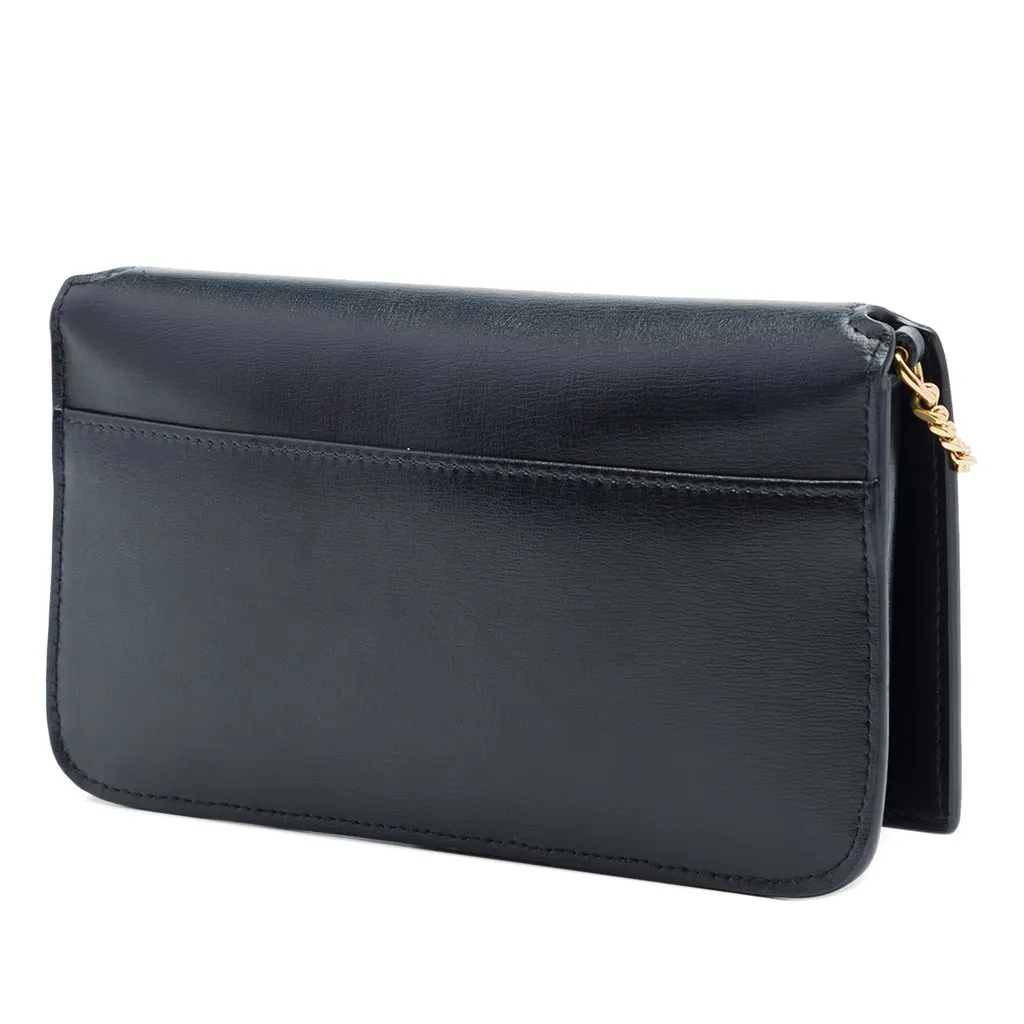 Saint Laurent Smooth Calfskin Monogram Cassandre Phone Holder Black Leather Very good - Back View