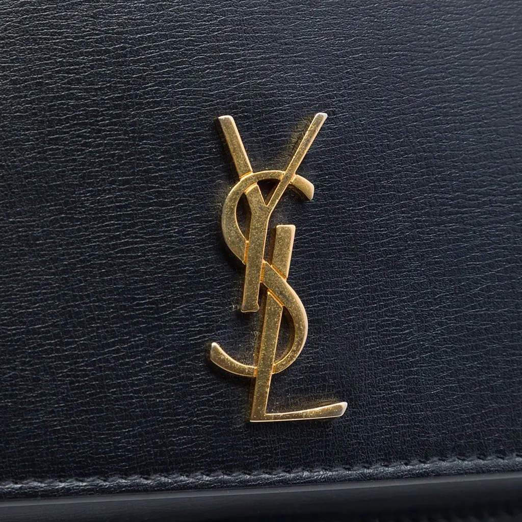 Saint Laurent Smooth Calfskin Monogram Cassandre Phone Holder Black Leather Very good - Box View