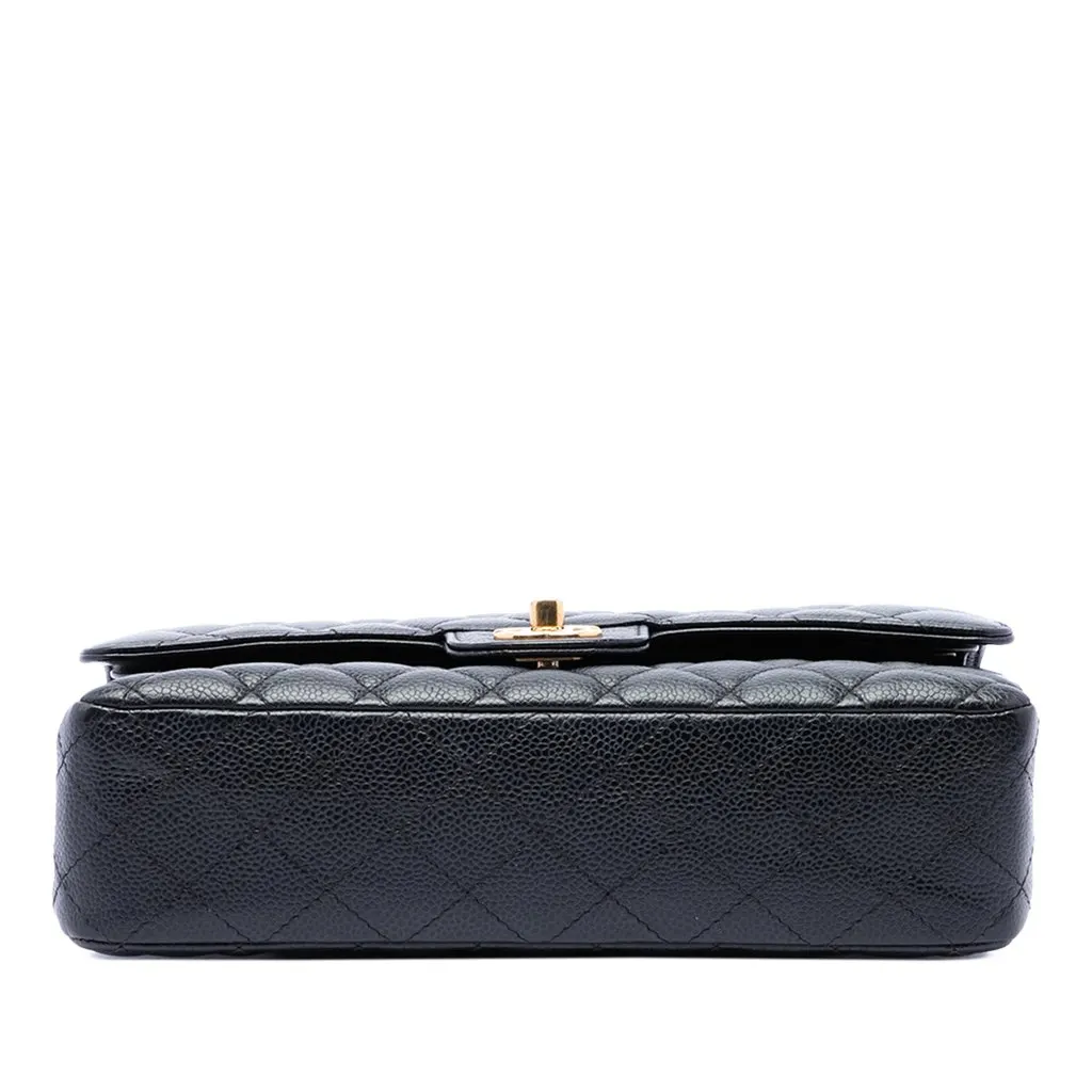 Chanel Medium Classic Caviar Double Flap Black Leather Very good - Inside View