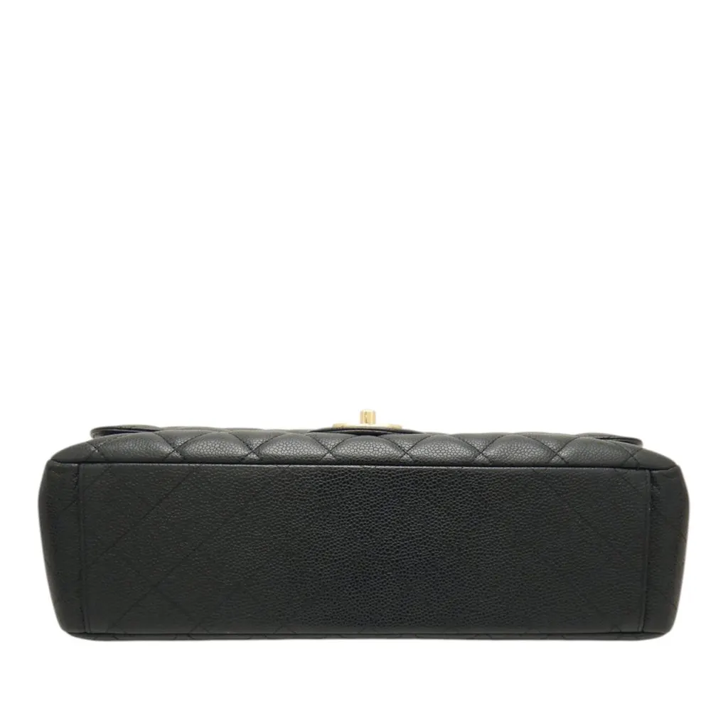Chanel Maxi Classic Caviar Double Flap Black Leather Very good - Inside View