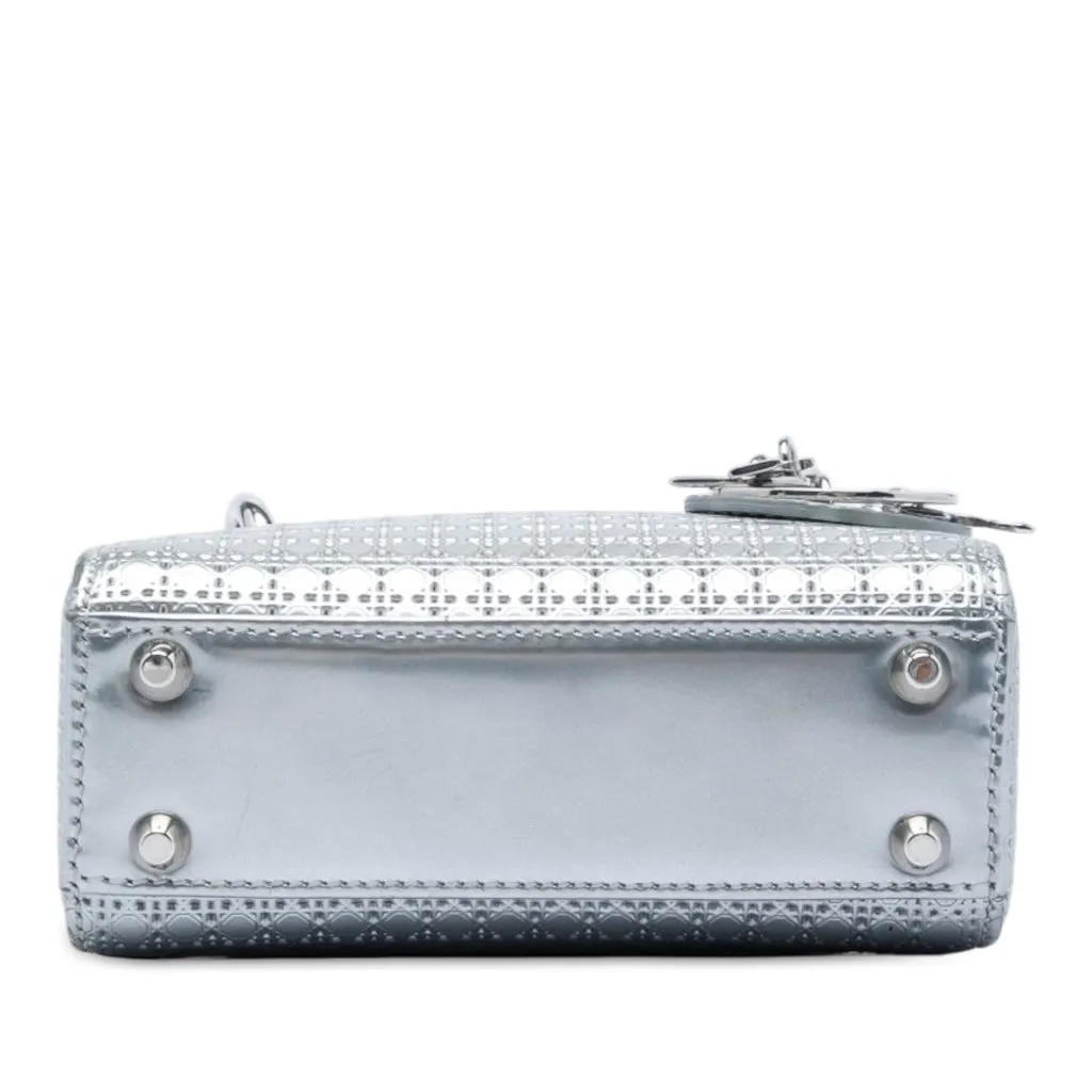 Dior Micro Metallic Patent Microcannage Lady Dior Silver Leather Very good - Inside View