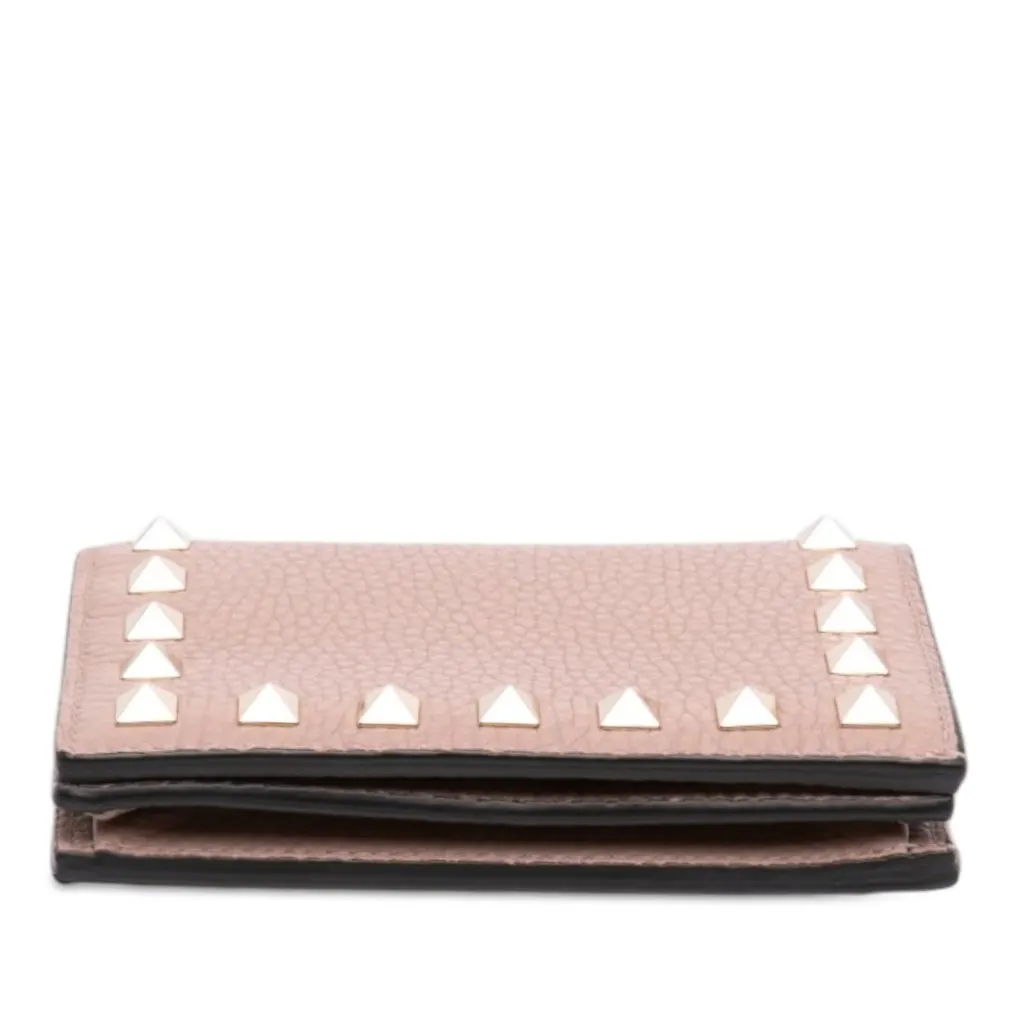 Valentino Leather Rockstud Compact Wallet Pink Leather Never worn - Inside View