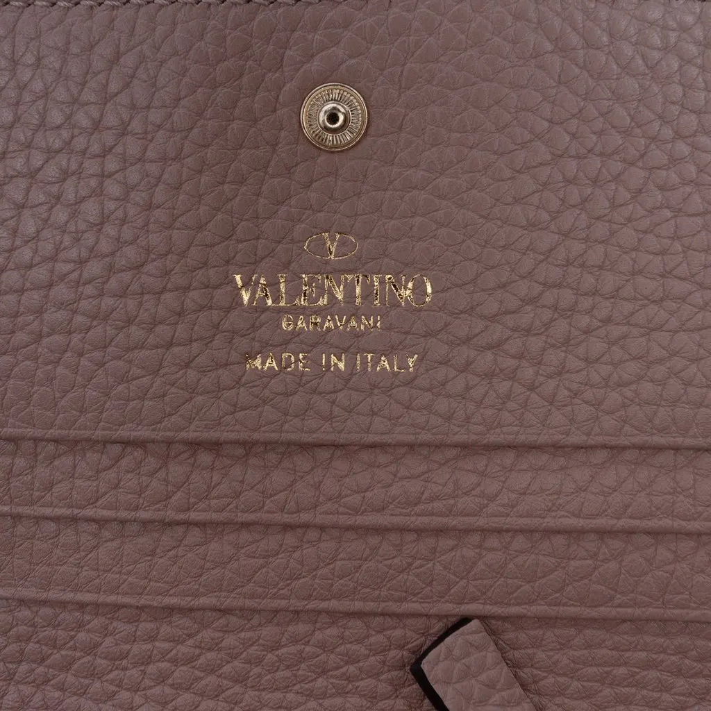 Valentino Leather Rockstud Compact Wallet Pink Leather Never worn - Box View