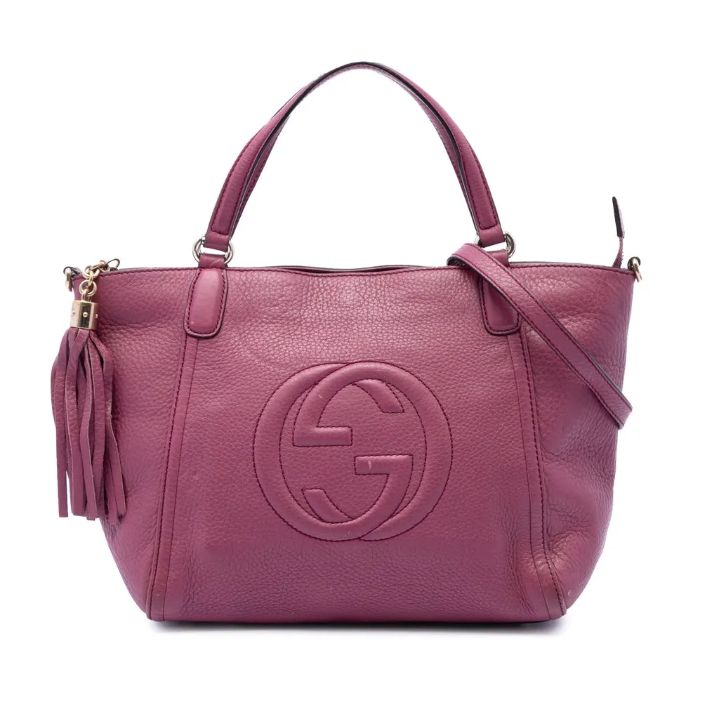 Gucci Small Calfskin Soho Cellarius Satchel Purple Leather Very good - Front View