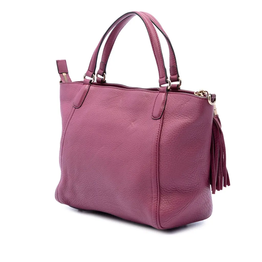 Gucci Small Calfskin Soho Cellarius Satchel Purple Leather Very good - Back View