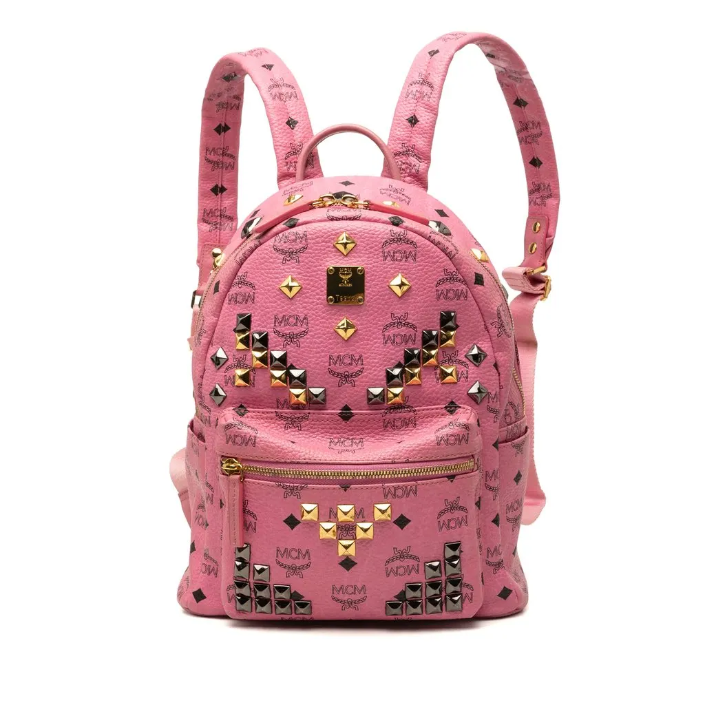 MCM Studded Visetos Coated Canvas Stark Backpack