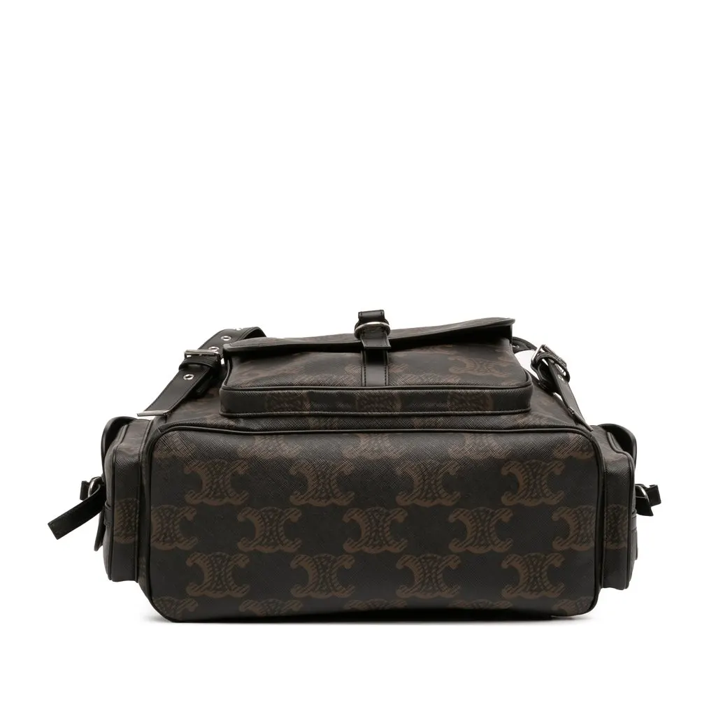 Celine Medium Triomphe Coated Canvas Backpack Brown Very good - Inside View