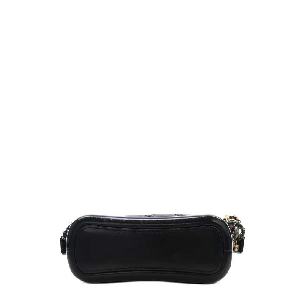 Chanel Small Quilted Aged Calfskin Gabrielle Hobo Black Leather Very good - Inside View