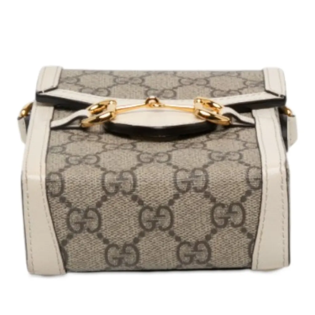 Gucci Mini GG Supreme Horsebit 1955 Crossbody Beige Canvas Very good - Inside View
