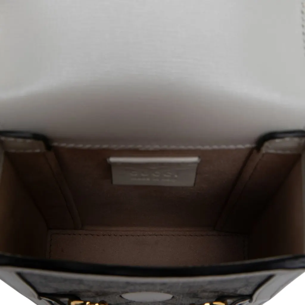 Gucci Mini GG Supreme Horsebit 1955 Crossbody Beige Canvas Very good - Model View