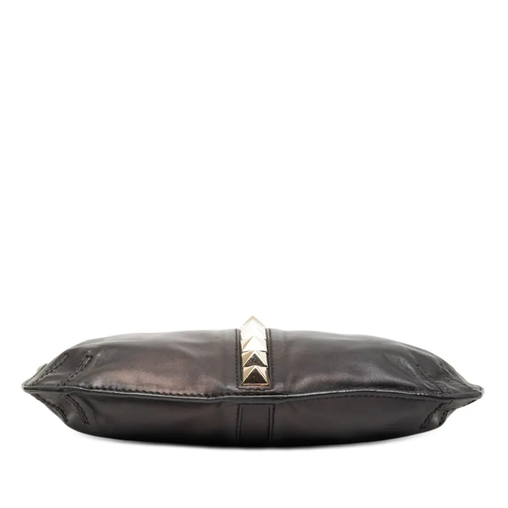 Valentino Smooth Calfskin Rockstud Cut Out Handle Satchel Black Leather Very good - Inside View