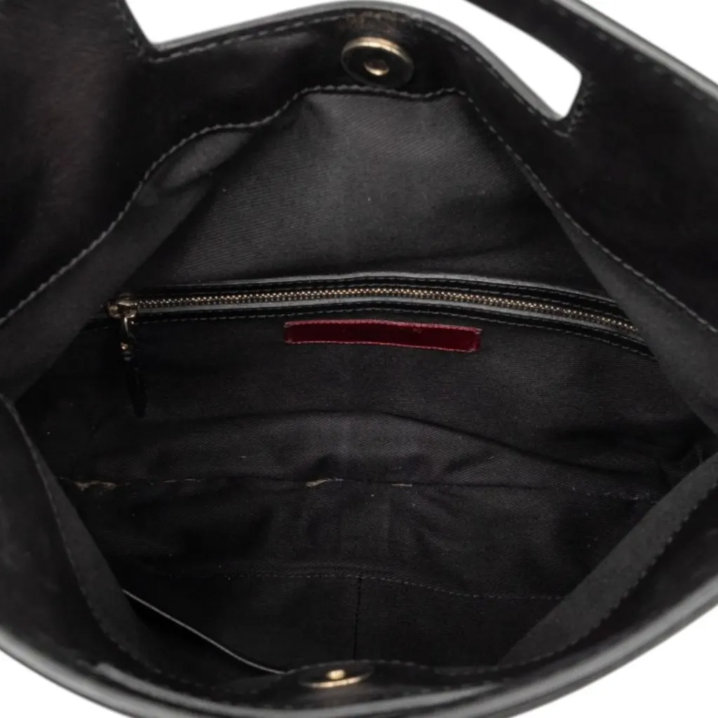 Valentino Smooth Calfskin Rockstud Cut Out Handle Satchel Black Leather Very good - Model View