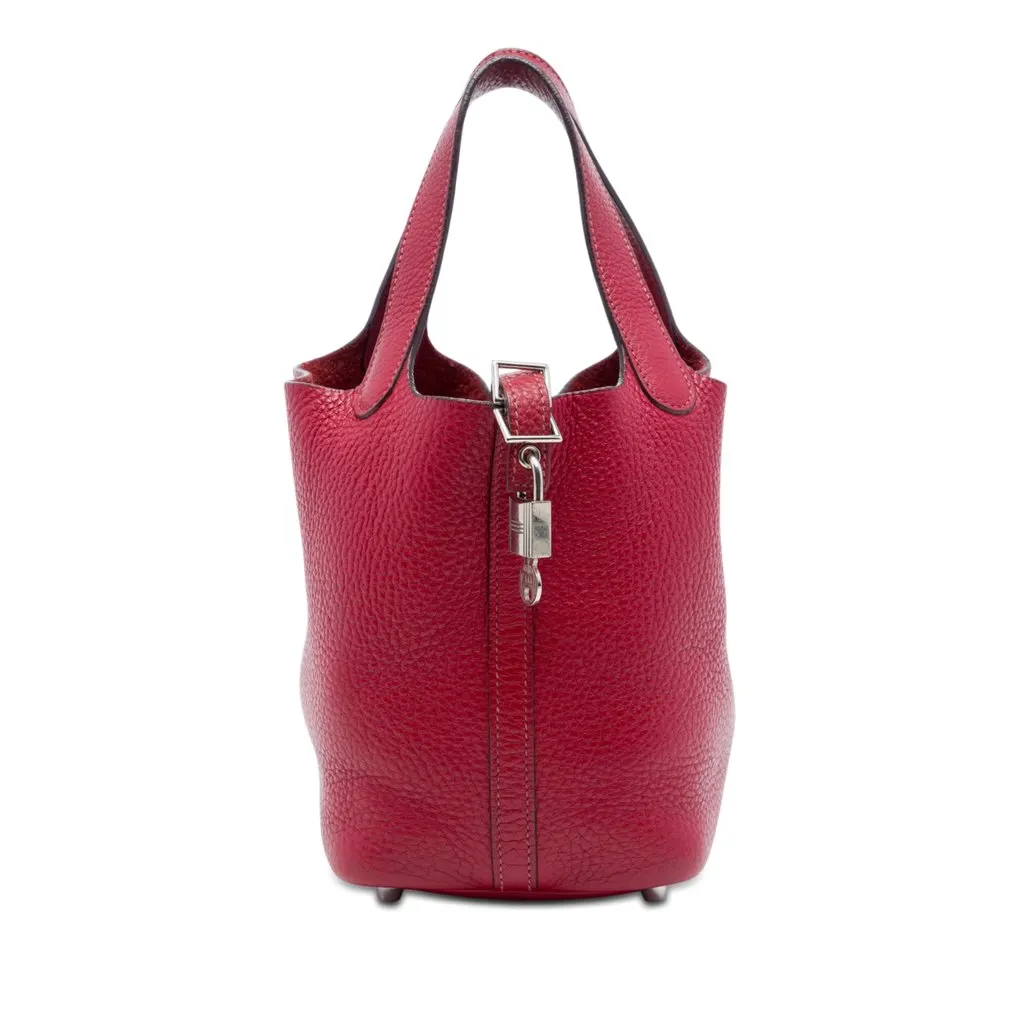 Hermès Clemence Picotin Lock 18 Red Leather Very good - Front View