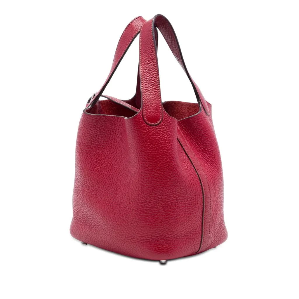 Hermès Clemence Picotin Lock 18 Red Leather Very good - Back View