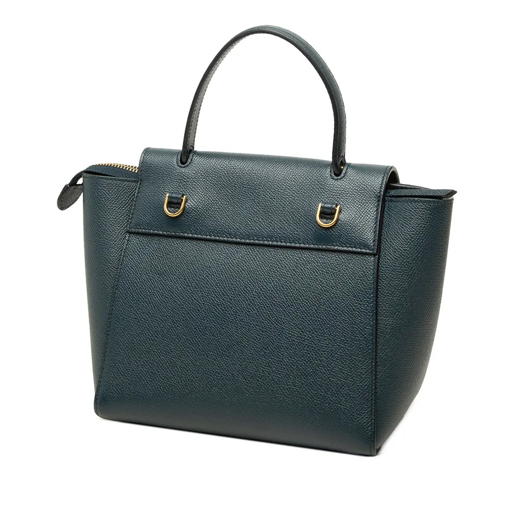 Celine Nano Grained Calfskin Belt Bag Blue Leather Good - Back View
