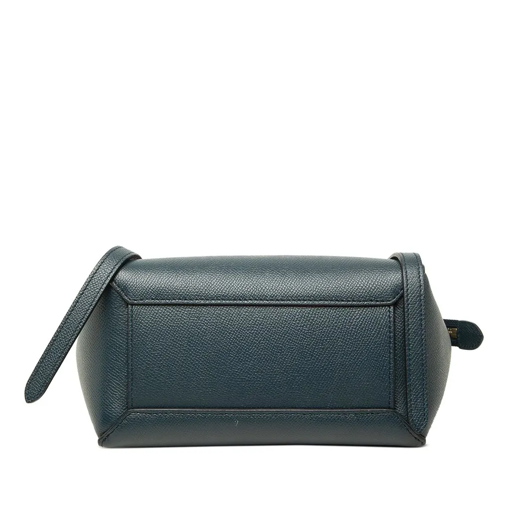 Celine Nano Grained Calfskin Belt Bag Blue Leather Good - Inside View