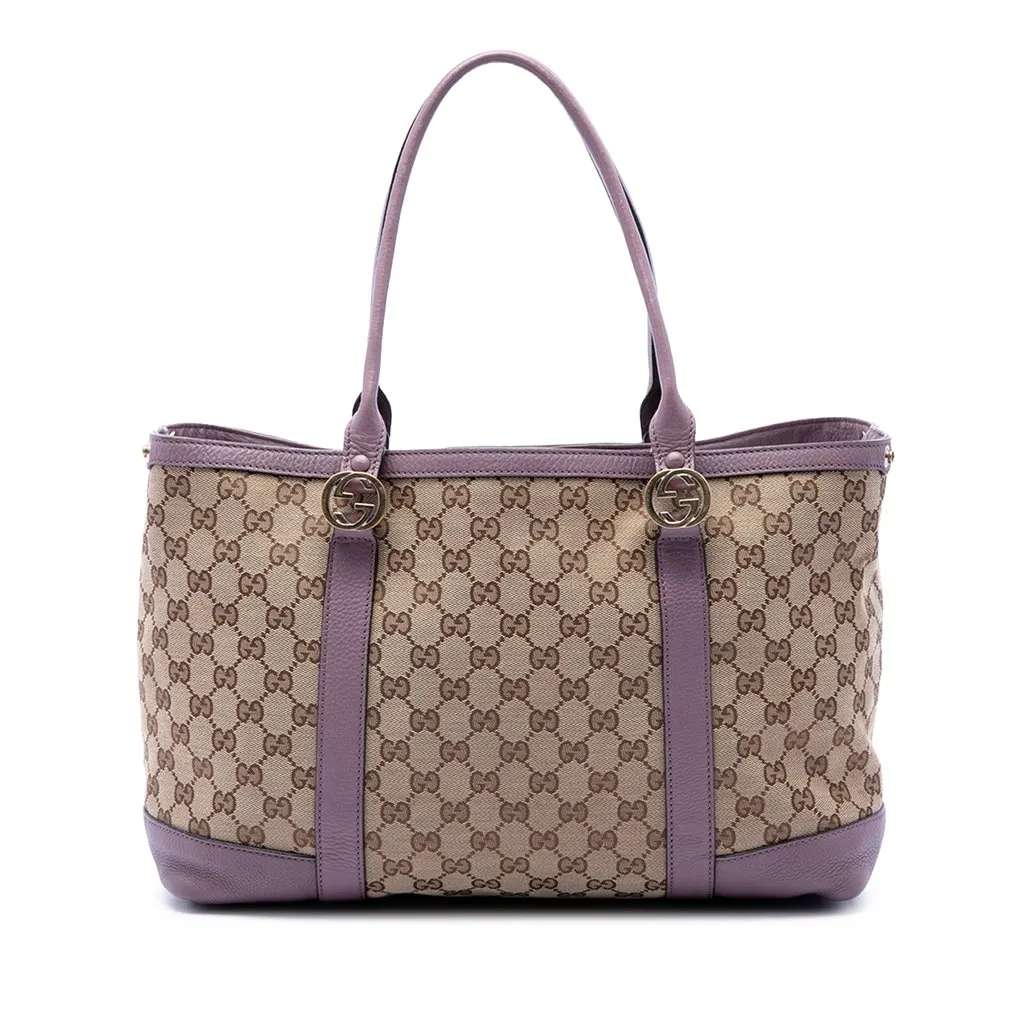 Gucci GG Canvas Miss GG Tote Beige Canvas Good - Front View