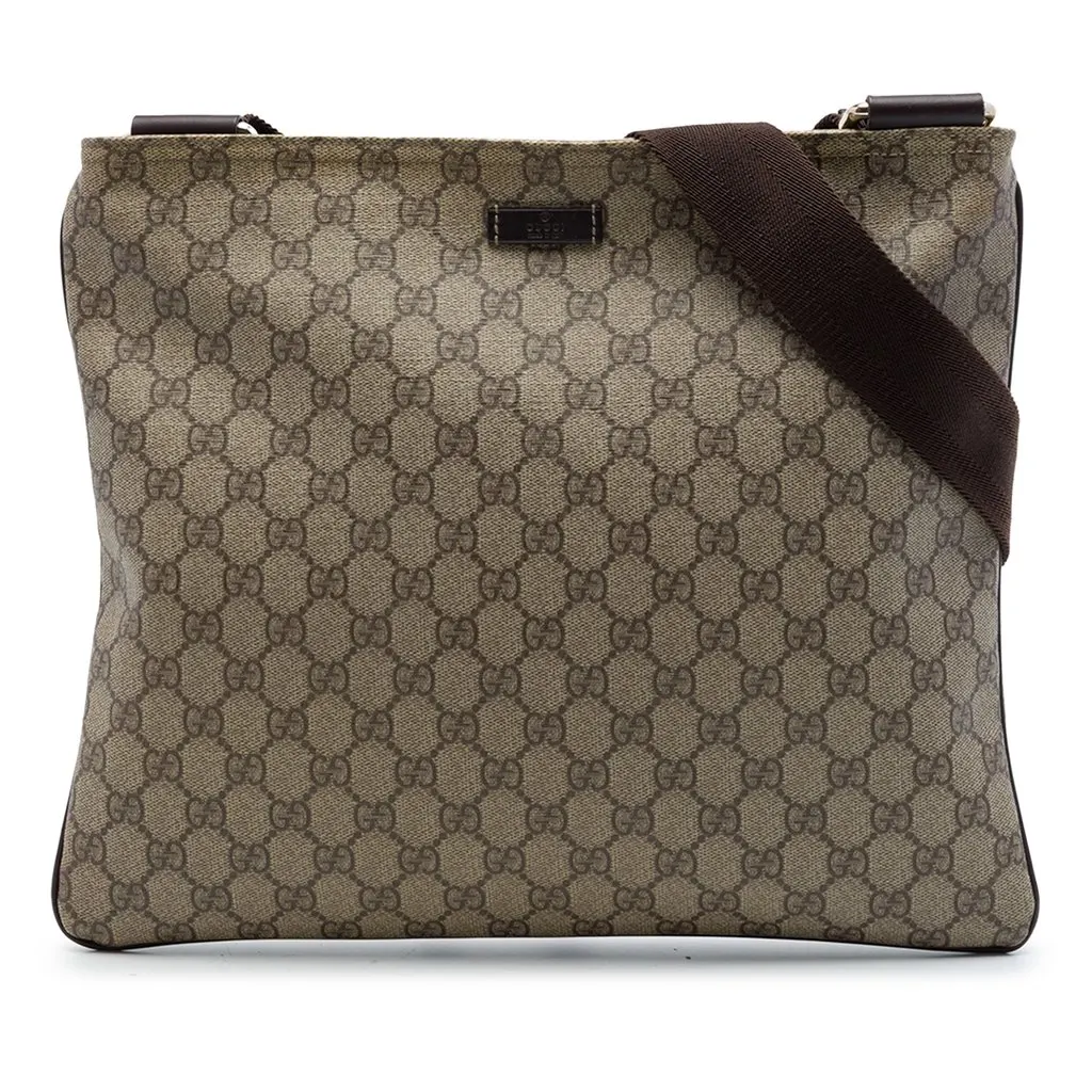 Gucci GG Supreme Crossbody Beige Canvas Good - Front View