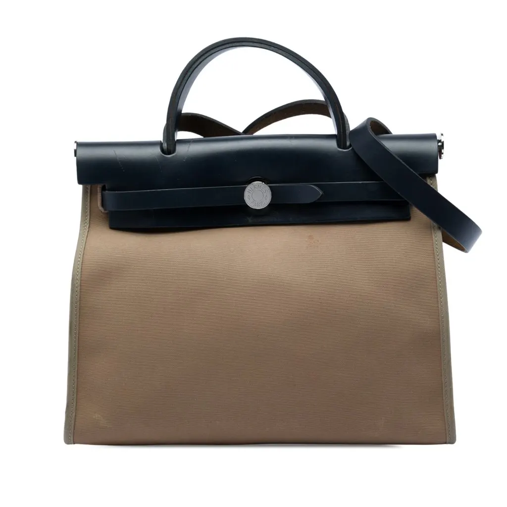 Hermès Toile Herbag Zip 31 Brown Canvas Very good - Front View