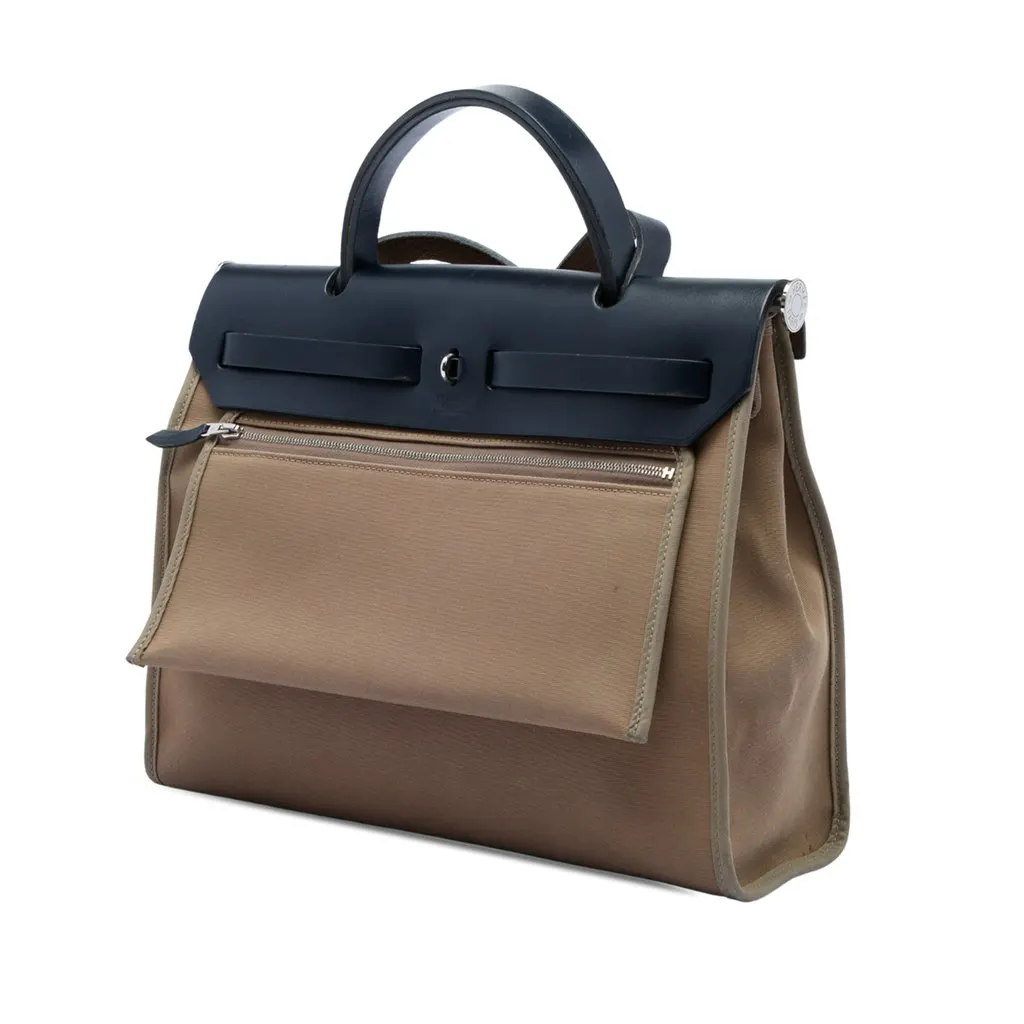 Hermès Toile Herbag Zip 31 Brown Canvas Very good - Back View