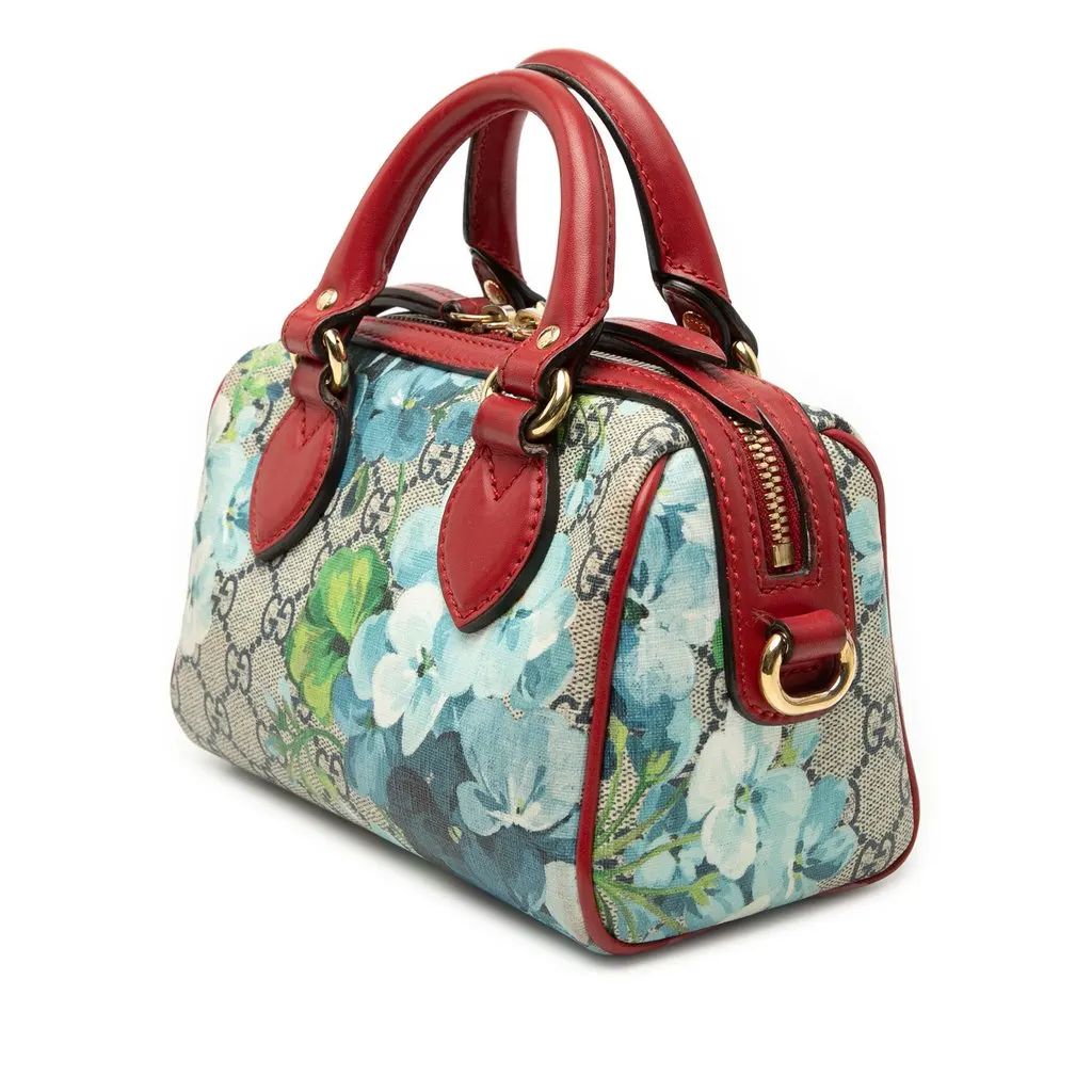 Gucci Mini GG Supreme Blooms Boston Bag Beige Very good - Back View