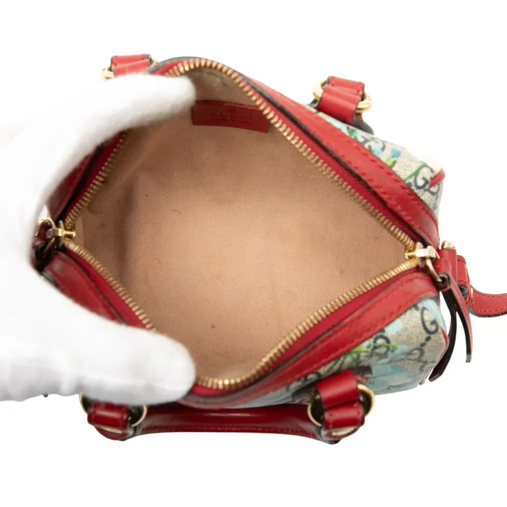 Gucci Mini GG Supreme Blooms Boston Bag Beige Very good - Model View