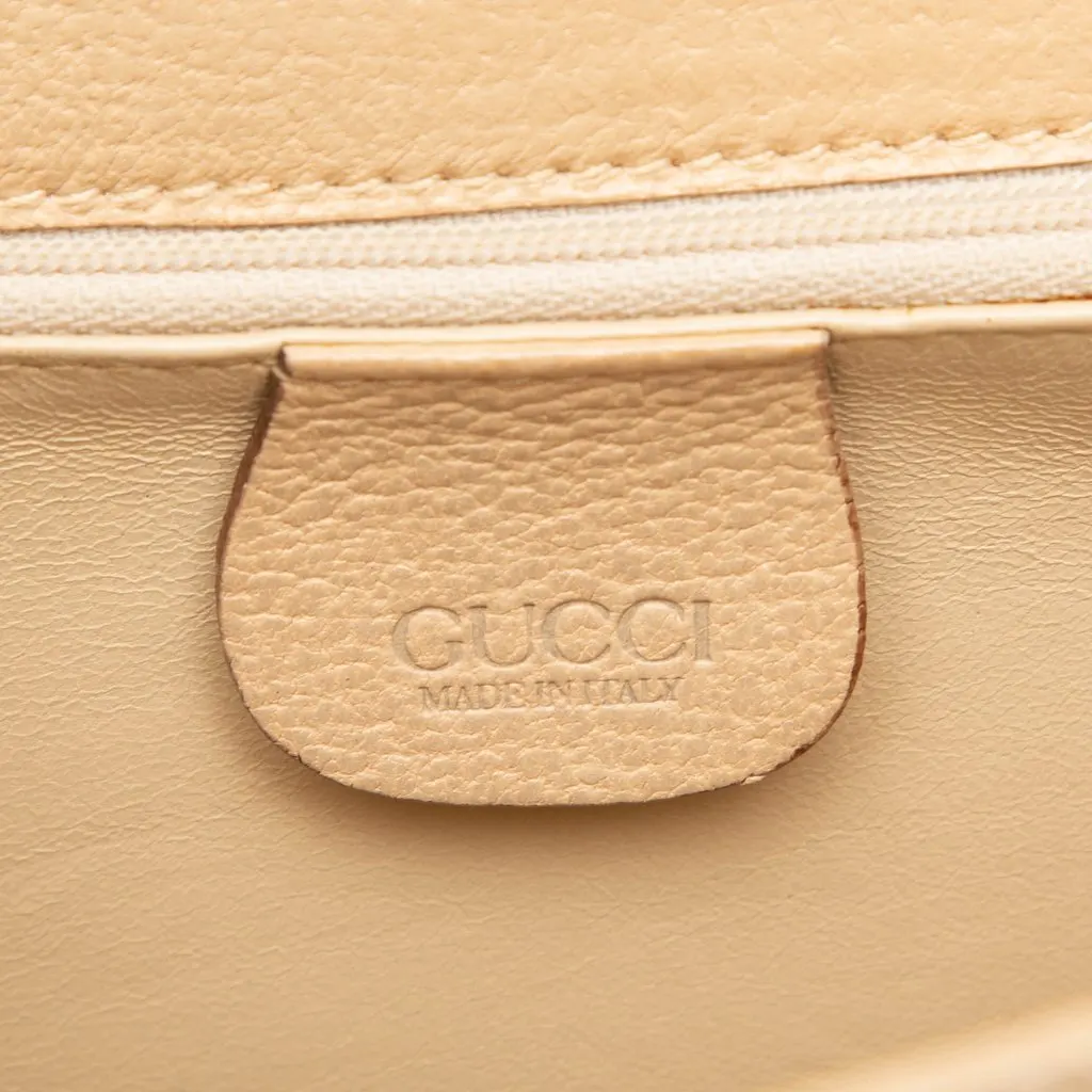 Gucci Calfskin Turnlock Bamboo Top Handle Bag Beige Leather Good - Box View