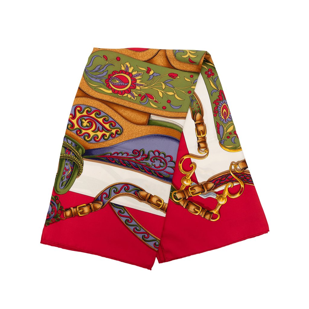 Hermès Festival des Amazones Silk Scarf 90 Red | Pre-Owned D