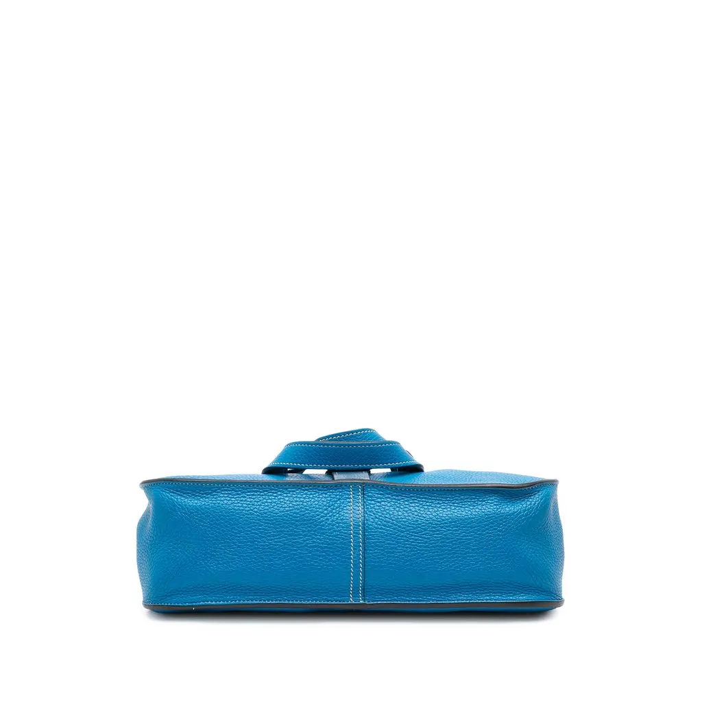 Hermès Clemence Halzan 31 Blue Leather Good - Inside View