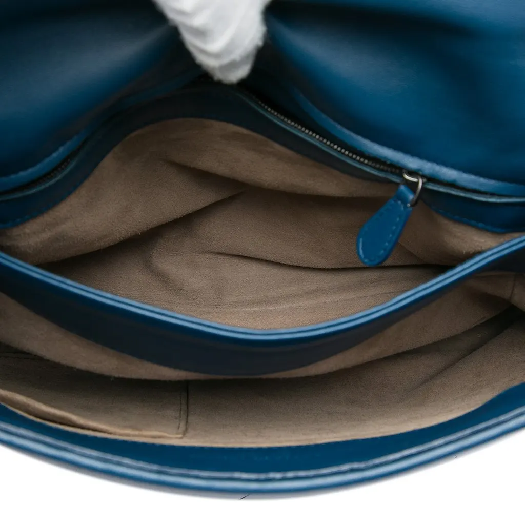 Bottega Veneta Medium Nappa Intrecciato Olimpia Shoulder Bag Blue Leather Very good - Model View