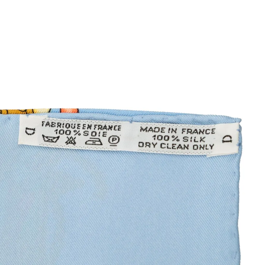 Hermès Vaisseaux et Fregates Silk Scarf  90 Blue Very good - Model View