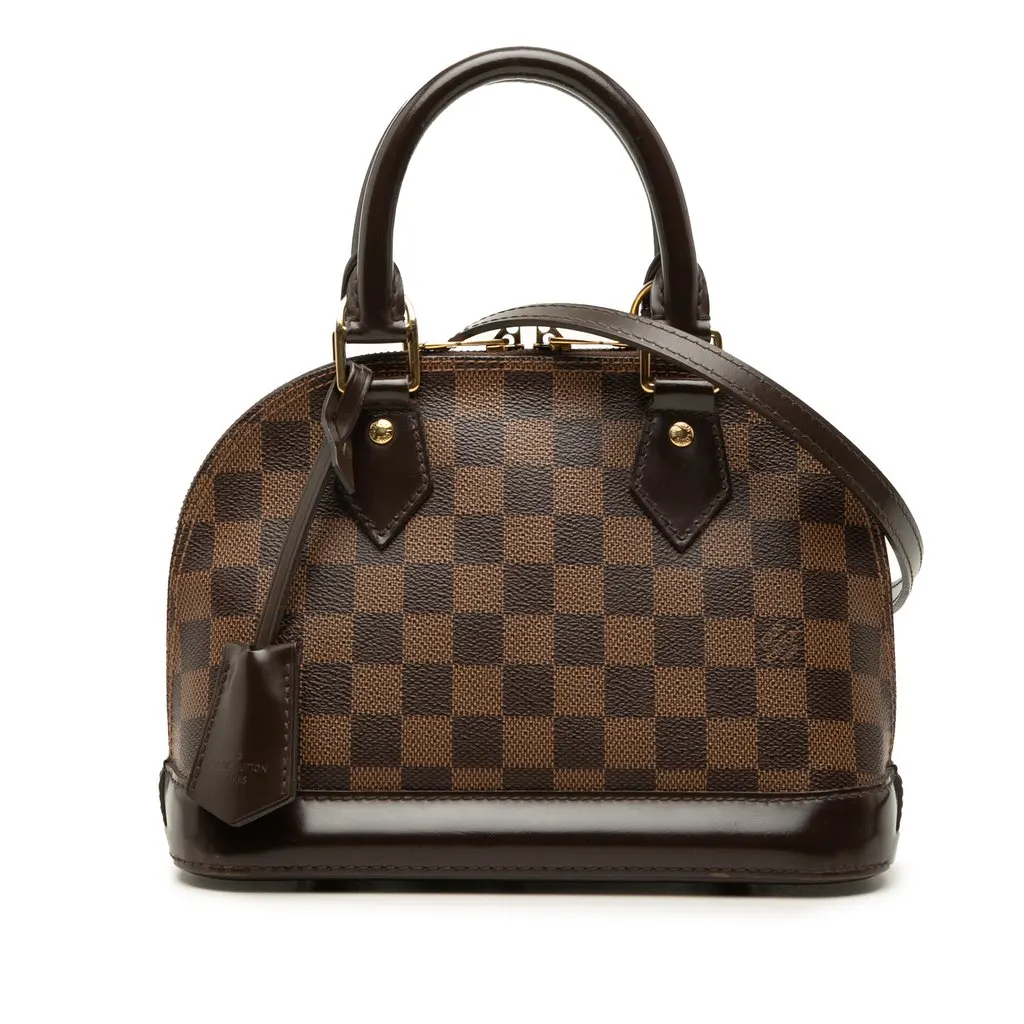 Louis Vuitton Damier Ebene Alma BB Brown Very good - Front View