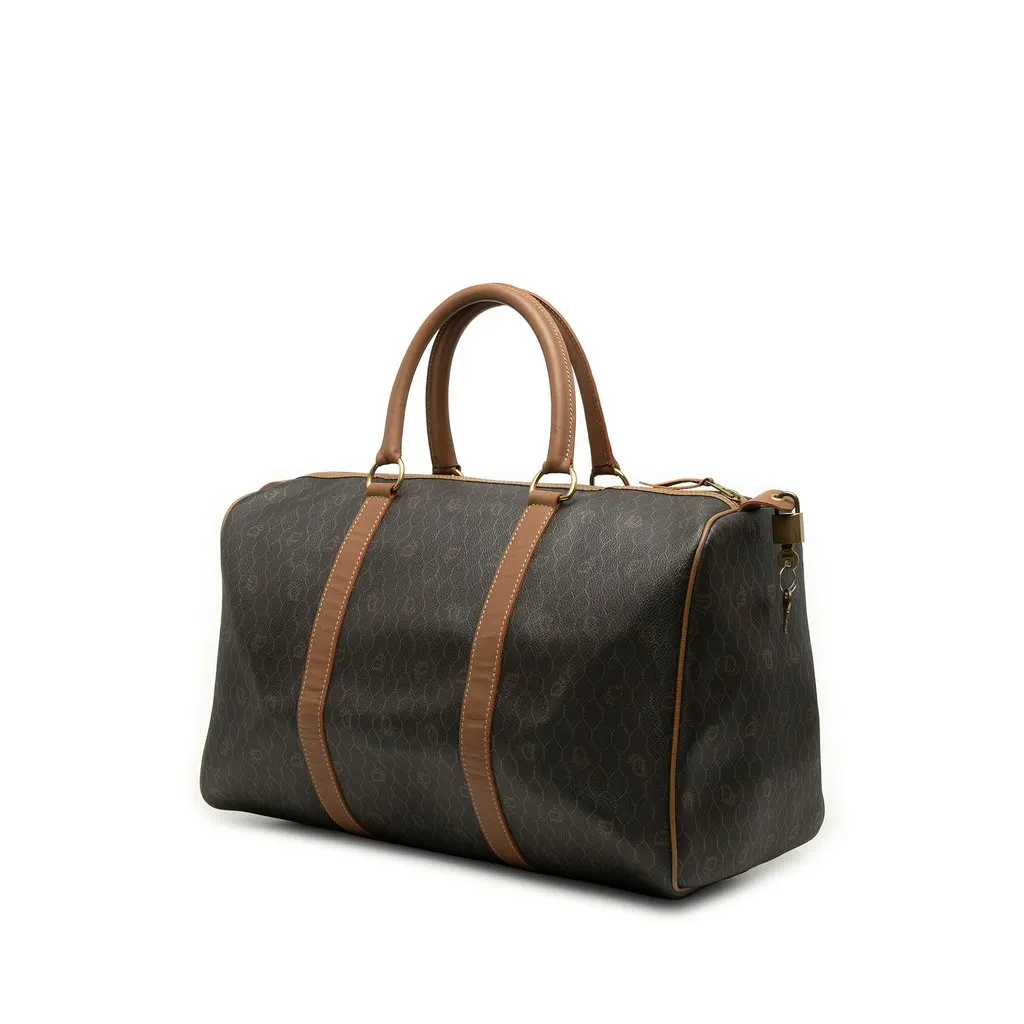 Dior Honeycomb Coated Canvas Boston Bag Black Canvas Very good - Back View
