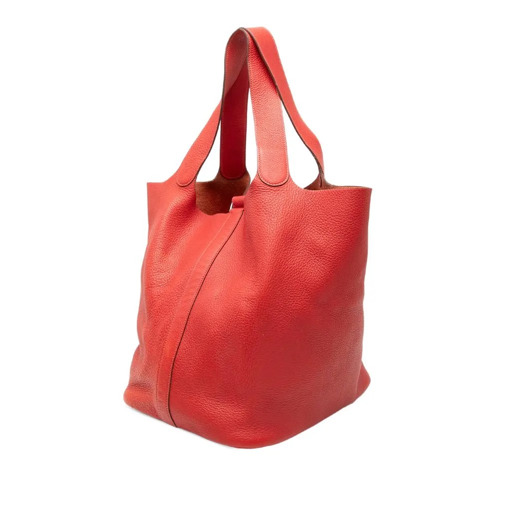 Hermès Clemence Picotin Lock 33 Red Leather Very good - Back View