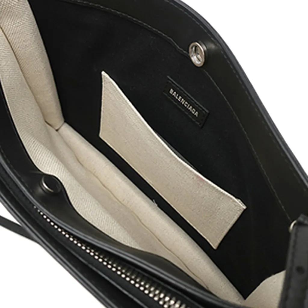 Balenciaga Canvas Navy Pochette Crossbody Brown Very good - Model View