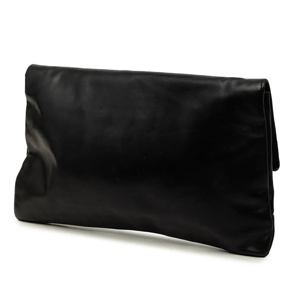 Balenciaga Lambskin Motocross Giant 12 Envelope Clutch Black Leather Very good - Back View