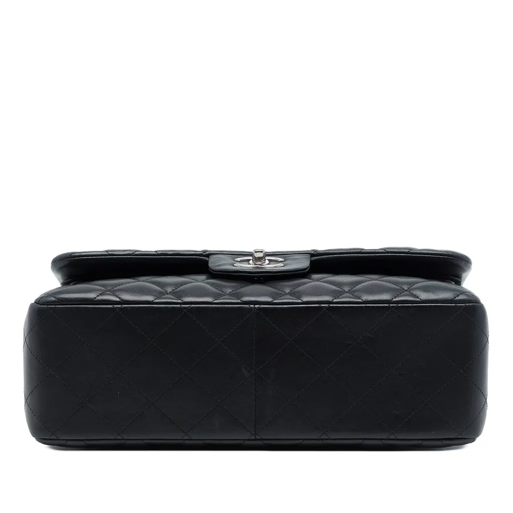 Chanel Jumbo Classic Lambskin Double Flap Black Leather Very good - Inside View