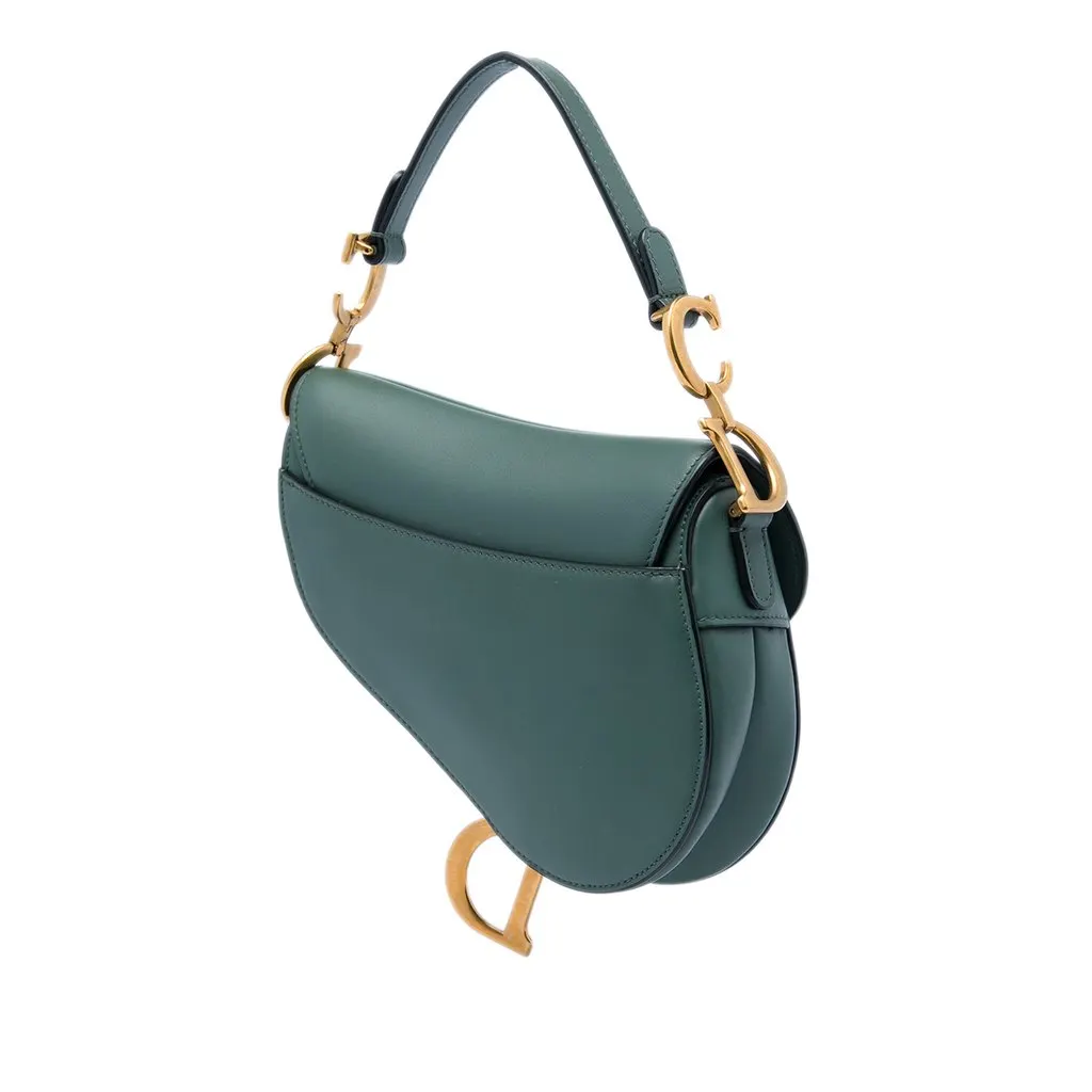 Dior Mini Smooth Calfskin Saddle Bag Green Leather Very good - Back View