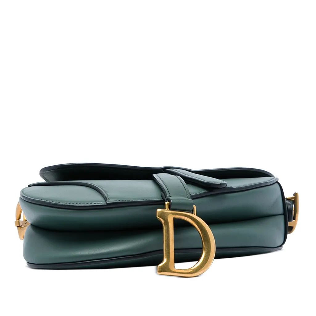 Dior Mini Smooth Calfskin Saddle Bag Green Leather Very good - Inside View