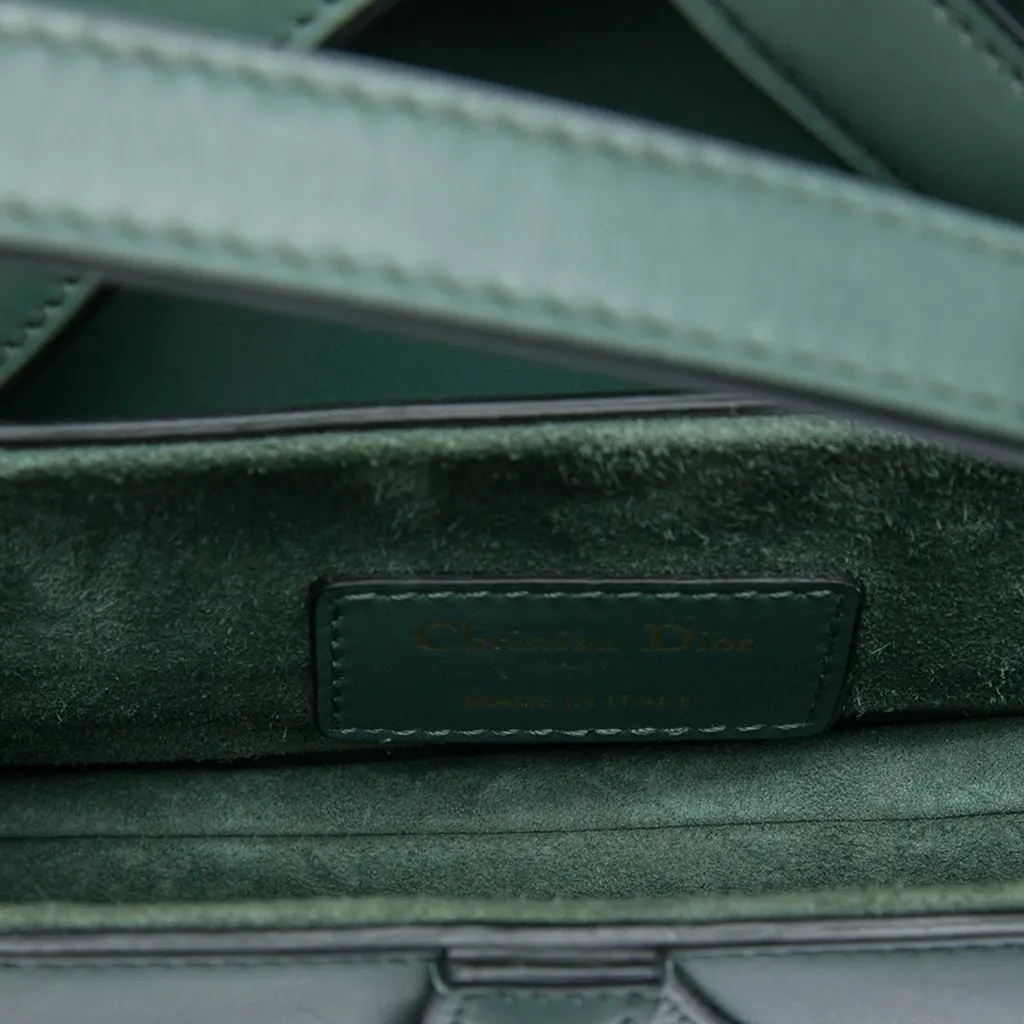 Dior Mini Smooth Calfskin Saddle Bag Green Leather Very good - Model View
