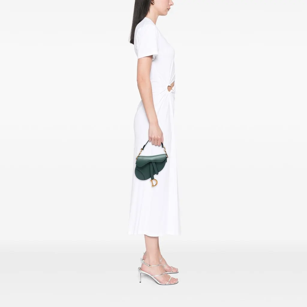 Dior Mini Smooth Calfskin Saddle Bag Green Leather Very good - Box View