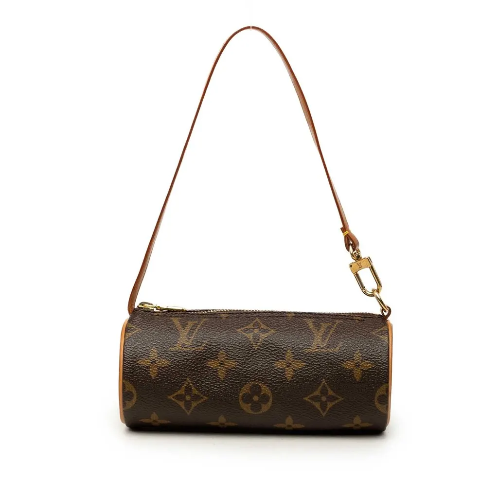 Louis Vuitton Monogram Papillon Pochette Brown Canvas Good - Front View