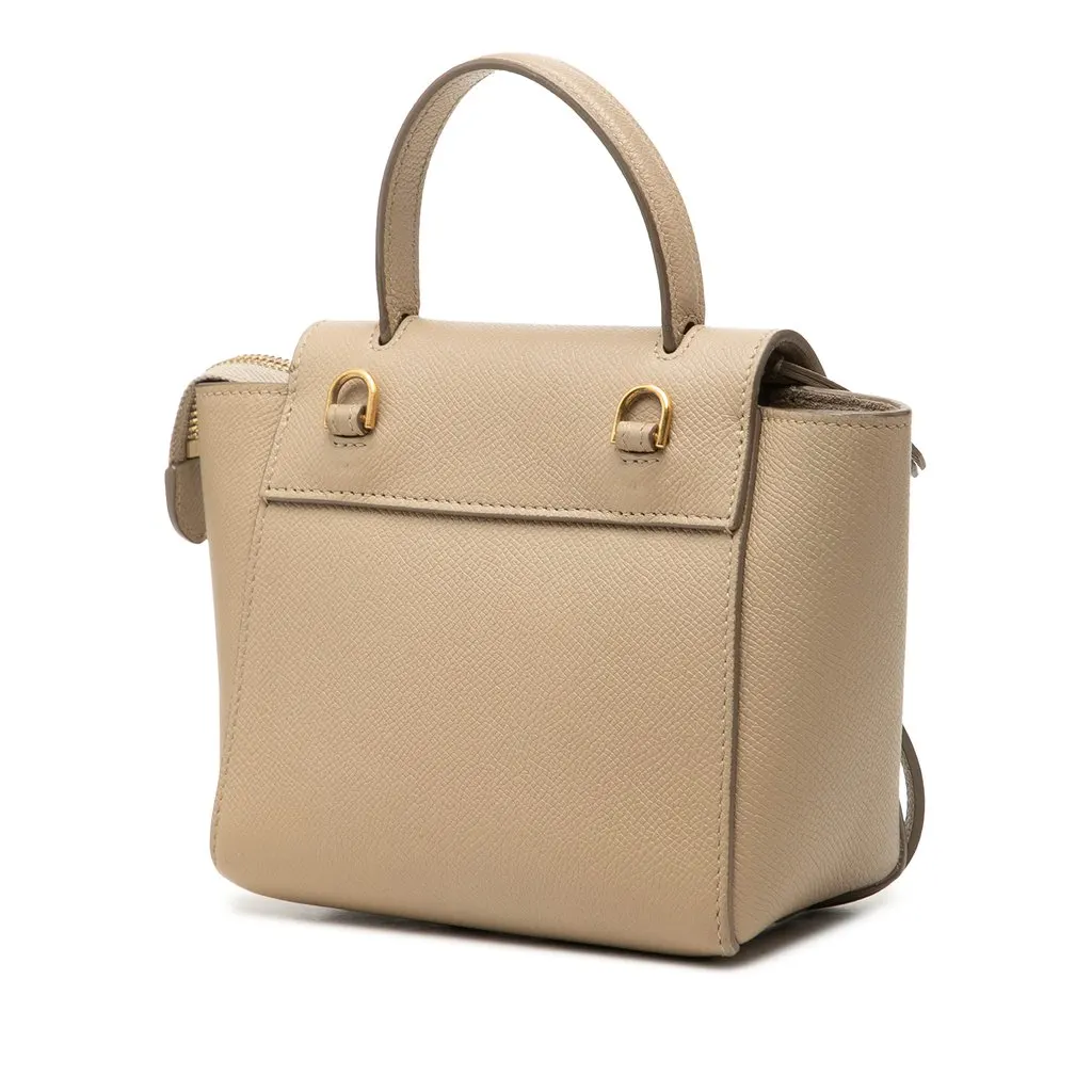 Celine Pico Grained Calfskin Belt Bag Beige Leather Good - Back View