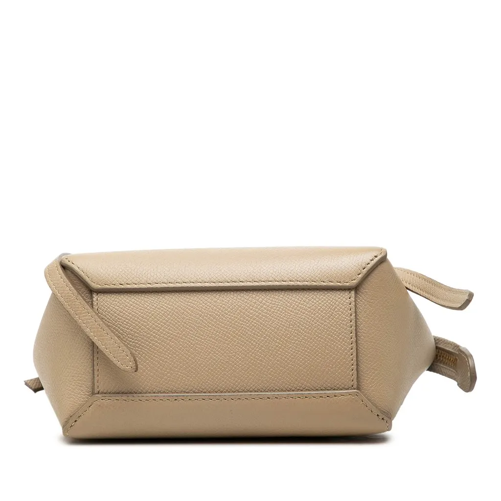 Celine Pico Grained Calfskin Belt Bag Beige Leather Good - Inside View