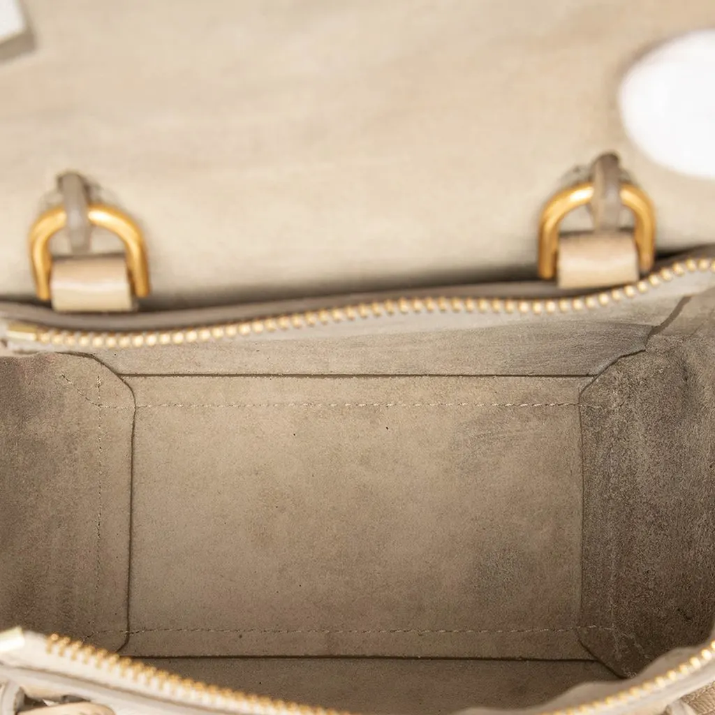 Celine Pico Grained Calfskin Belt Bag Beige Leather Good - Model View