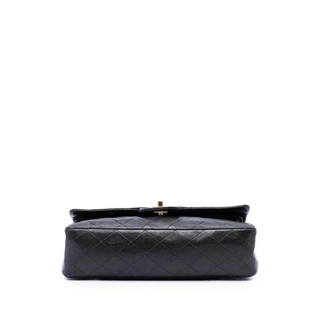 Chanel Medium Classic Lambskin Double Flap Black Leather Very good - Inside View