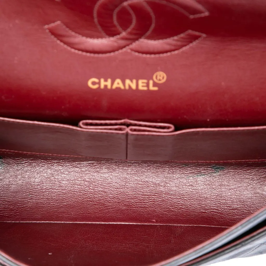 Chanel Medium Classic Lambskin Double Flap Black Leather Very good - Model View